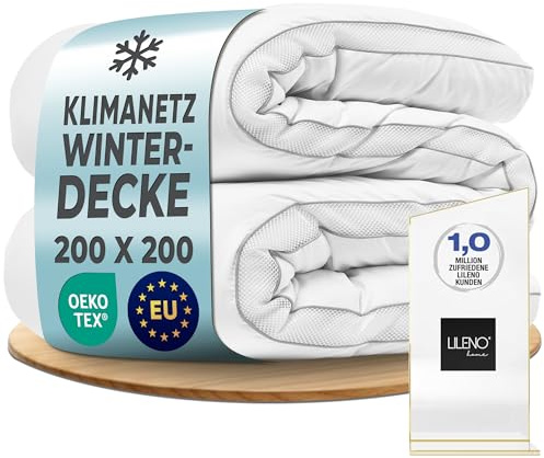 LILENO HOME Winterdecke 200x200 cm [1er Set] mit CoolComfort Klimanetz | extra weiche Bettdecke 200x200 cm als Steppdecke - als warme Winter Decke - kochfest bis 95°C