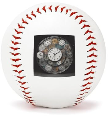 NHYDSPQ Pitch-Trainings-Baseball, Uhr-Kunstdruck, Leder-Baseballs, Übungs-Basebälle für Liga, Training, Pitching, Werfen