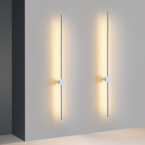ZMH 2ER Wandlampe LED Wandleuchte Innen Modern Design 100CM Lang Flurlampe | Treppenhauslampe Warmweiß 3000K Schwenkbar Bettlampe Wandbeleuchtung Flur Schlafzimmer Treppenhaus Kinderzimmer Wohnzimmer