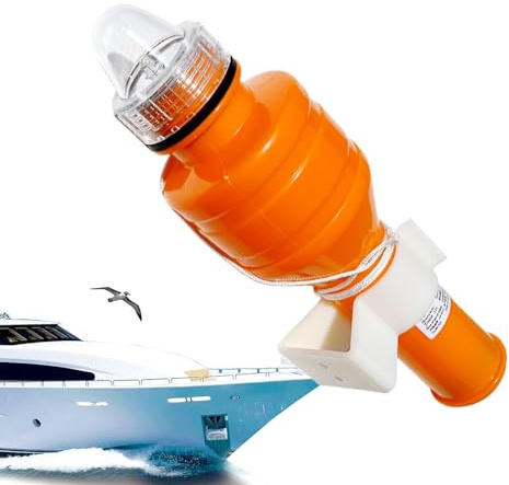 BommFu LED Lifebuoy Flashlight, Floating Safety Beacon Light, High-Visibility Flashing Warning Lamp Bar for Night Fishing, Kayaking, Rafting