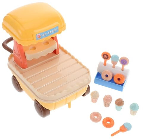 Abaodam Dessert Cart Set Playset Boys and Girls Reusable Cream Cones Roleplay Toys