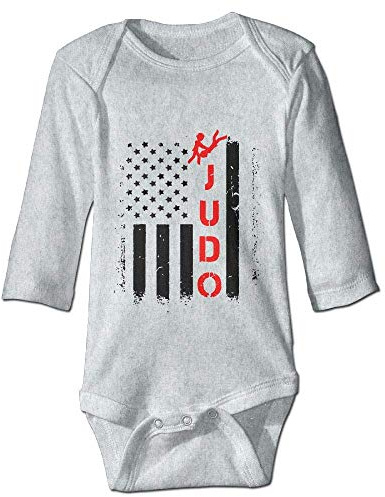 TErrifichy Judo Player Unisex Baby Long Sleeve Romper Jumpsuit Infant Sleeved Bodysuit C-Gray
