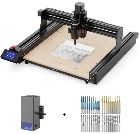 Twotrees TTC450 fraiseuse CNC 3 axes 500W pour la gravure et la découpe de MDF et de bois massif, avec module laser 20W 40 fraises en bout