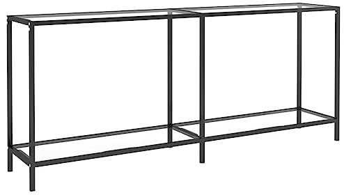 HEFZGDB Konsolentisch Transparent 180x35x75,5 cm Hartglas Kaffeetisch Beistelltisch Couch Couchtisch Klein Beistelltisch Klein für Schlafzimmer Speisesaal Arbeitszimmer Wohnbereich