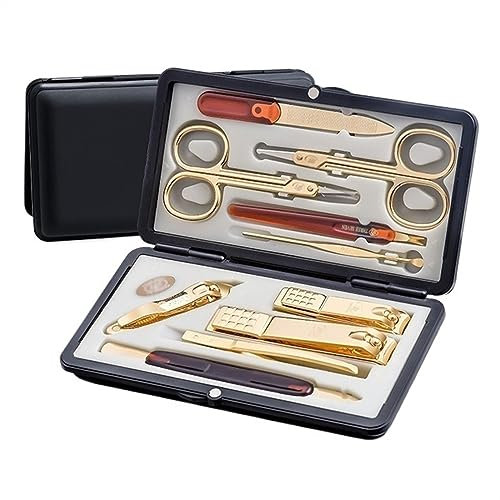 Nagelknipser-Set Maniküre-Set, 10-in-1-Edelstahl, professionelles Pediküre-Set, Nagelschere, Pflegeset mit luxuriösem Reiseetui, tragbare Nagelpflege-Werkzeuge for Männer Maniküre-Pediküre-Set