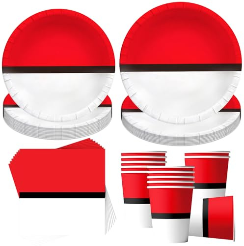 50 Stück Partygeschirr Set,Kindergeburtstag Geschirr Set,Partygeschirr Geburtstag,Kindergeburtstag Deko mit Teller Becher Servietten,Party Geschirr für 10 Gäste