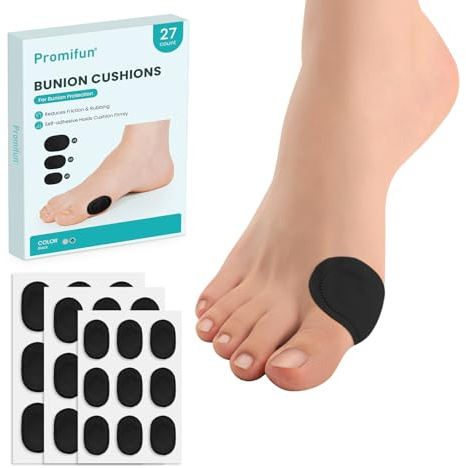 Coussinets anti-douleur pour oignon à porter avec des chaussures – Coussin 27 carats en moleskine – Protection des pieds pour homme et femme – Adhésif autocollant résistant à l'eau (plusieurs tailles
