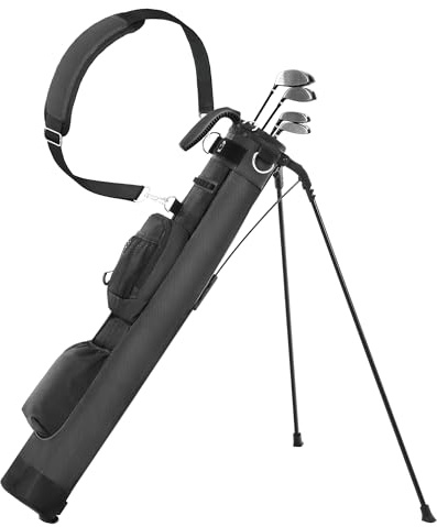 Sturdum Golf Lightweight Stand Bag, Portable Golf Carry Bag with Insulated Cooler Pocket, Easy to Carry and Ideal for Driving Range, Pitch n Putt, Par 3, Executive Courses, Black