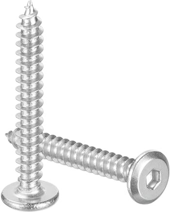 QUARKZMAN M4 x 30mm (25 Pezzi) Viti a Testa Cava Piatta Rotonda, Viti Autofilettanti in Acciaio Inossidabile a Filettatura Completa con Testa Esagonale per Mobili in Legno