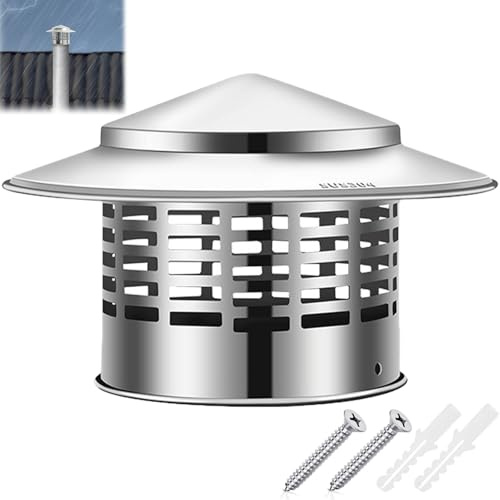 Chapeau de cheminée anti-pluie, chapeau cheminée en acier inoxydable 304, capuchon de pluie de toit, couvercle de cheminée, hotte d'aération, couvercle de ventilation pour cheminée(160mm/6.3in)