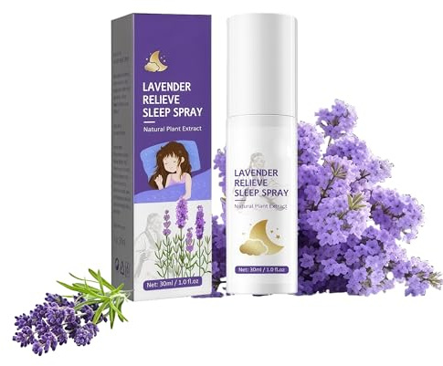 Lavendel Sleep Spray, mit Bio Lavendel Ätherischem Öl - zur Beruhigung von Körper & Geist, Beruhigen Sinne, Frischer Blumenduft, Entspannen, als Kissenspray & Raumspray (30ml, 1pc)
