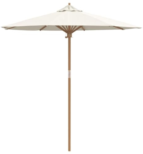 Frdhee Balcony Parasol, Garden Parasol, Cream White, 217 x 217 x 230 cm, Bamboo, Beach Umbrella for Garden, Patio
