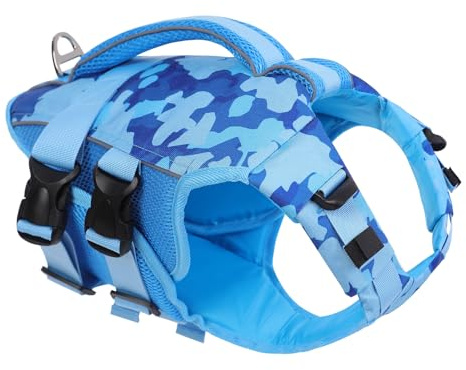 KONVINIT Gilets de Sauvetage pour Chiens avec Poignée - Haute Visibilité Réfléchissante, Flottabilité Optimale, Structure Renforcée, pour Sécurité en Mer, Lac ou Piscine