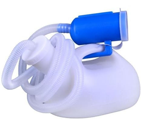 Urinflaschen 2000ml Pinkelflasche Urinalflasche für Männer Tragbare Toilette Männlich Urinal mit Auslaufsicherer Deckel und Schlauch für Krankenhaus Auto Camping (Weiß)
