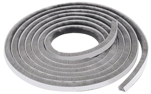 Nvzi Burlete autoadhesivo para puertas correderas y ventanas, insonorización y resistente al viento, 15 m x 0,7 cm, color gris