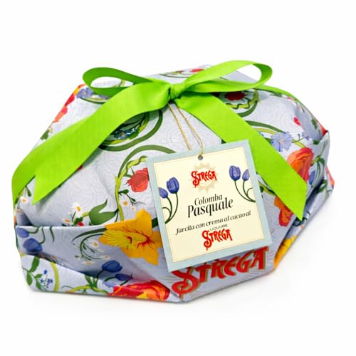 Strega Alberti Colomba CACAO 1kg Farcita alla Crema Strega e Cacao, Senza Scorze Candite, Glassa alla Nocciola e Mandorle – Dolce Pasquale Artigianale