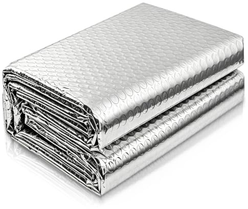 Rouleau isolant thermique aluminium feuille réfléchissant film isolant thermique fenetre anti chaleur film bulle aluminium pour toits portes camping-cars (60cm×5m)