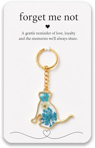 AIKOBAA Pet Loss Gifts – Cat Memorial Gifts, Gifts for Cat Lovers, Cat Bereavement Gifts, with “Forget Me Not” Card