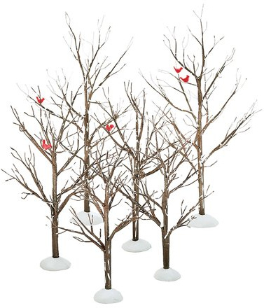 Department 56 Steel, Paper, Plastic Village Bare Branch Trees Accessory Figurine (Set of 6)