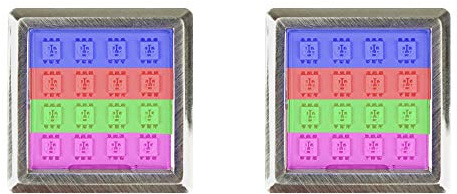 kalb Material für Möbel LED RGB Vitrinenbeleuchtung Quadratisch 5.2cm x 5.2cm Glasbodenbeleuchtung Möbelleuchte Schrankleuchte 2Watt SET, Auswahl:2er SET, Form:Quadratisch