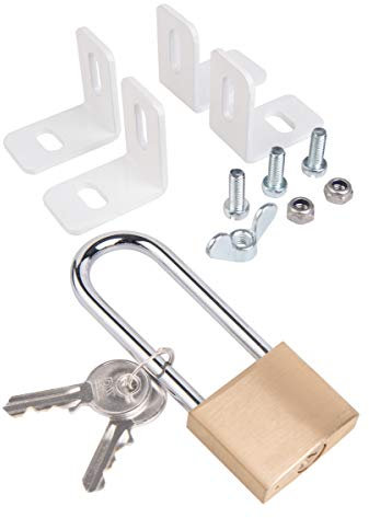 Alberts 557171 Set di Fissaggio per inferriate estensibili, Acciaio