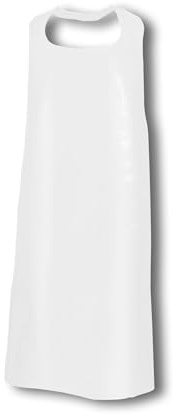 TronicXL 50 STÜCK Einweg Schürzen Einwegschürzen Metzger 130 x 76 Plastik Küche/Bistro/Fleischer Einmal Einmalschürze (weiß)