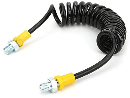 Akozon Kompressor Spiralschlauch 1,5 m Flexibles Spiralschlauchrohr 63 MPa Hochdruckfeste Armaturen für 30 MPA Luftkompressorpumpe