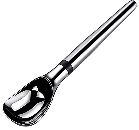 SUNWUKIN Professional Solid Alloy Ice Cream Scoop with Thickening Handle - Ergonomic for No-Thaw Hard Ice Cream - Dishwasher Safe - Non-Slip Rubber Grip Coffee Scooper Spade