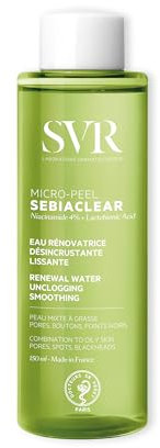SVR Sebiaclear Micro-Peel 150ml | Loción Exfoliante Facial para Piel Grasa y Mixta | Anti Imperfecciones, Poros y Puntos Negros | Ácidos AHA+BHA, Textura Refinada