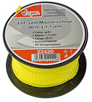 Lot- und Maurerschnur 50 m x 1,7mm PP gelb