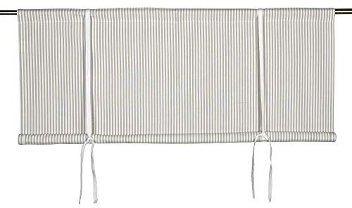 Skandinavisch Französisch Design Scheibengardine Raff Gardine Raffrollo 'Oskar' 120 x 90 cm (BxH) Offwhite Sand Baumwolle Landhaus Skandi