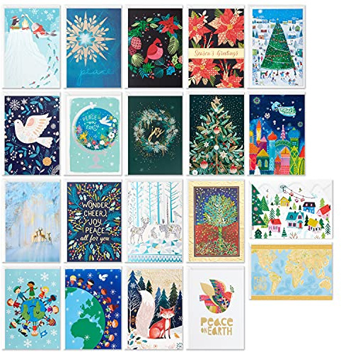 Hallmark UNICEF Weihnachtskarten-Sortiment, 20 Designs (20 Karten und 21 Umschläge)