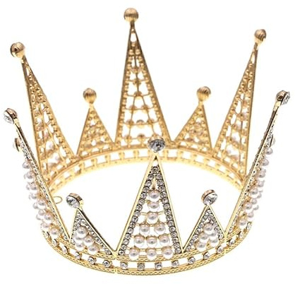 Tiara-Krone, Kuchendekoration, Prinzessin, Geburtstag, Hochzeit, Party, Kuchendekoration, Requisit für Neugeborene, Foto-Requisite, Thema, Geburtstag, Hochzeit, Weihnachten, Party, Dekorationen, Gold