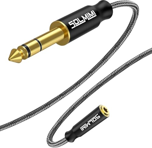 SOLMIMI Klinke Adapter 6.35 auf 3.5 Mini Klinke Buchse auf Groß Klinkenstecker Stereo Auxiliary Audio Adapter Instrument Kabel für Klavier, Mischpult, HiFi Anlage, Bassverstärker - 3.5 Meter