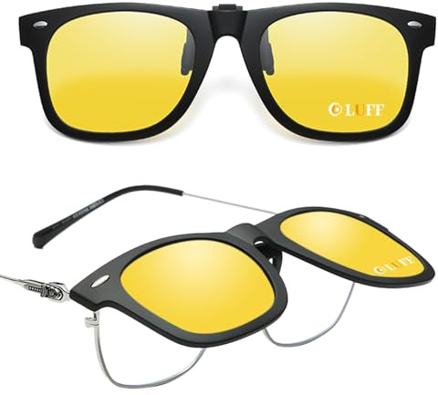 LUFF Polarisation Clip-On Sonnenbrille Unisex-elegante und komfortable Clips Flip Myopic Sonnenbrille für Outdoor/Driving/Fishing(night vision)