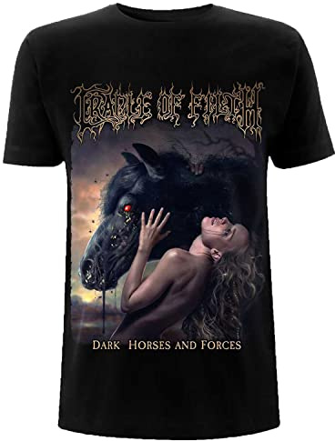 Cradle of Filth T Shirt Dark Horses and Forces Tour Official Unisex Black