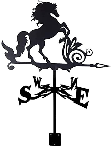 Weathervane Metal Products Dalmatinisches mythisches Pferd Katze und Maus Wetterfahne Messwerkzeuge Wetterhahn Windrichtungsanzeige für Patio Yard Ornament Dekoration (Mythisches Pferd)