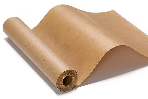 30.5CM Braun Kraftpapier - Natürliches Recyclingpapier,Geschenkpapier für Geschenkverpackung，Packpapier für Verpackung, Post, Pakete und Versand (30.5CM x 20M)
