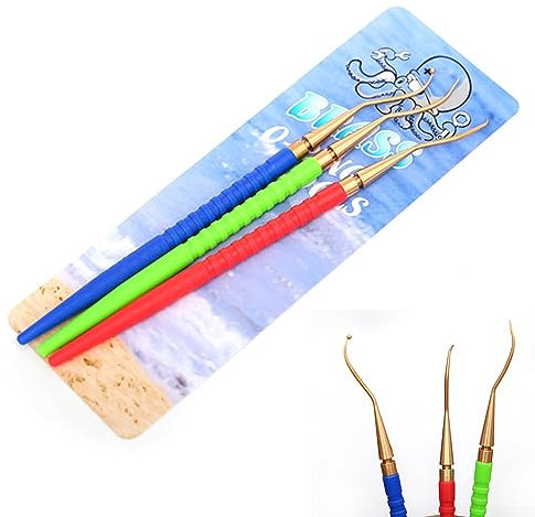 DAZZLEEX 3-teiliges Tauchregler-Wartungsset Messing-Pickhaken, Oing-Entferner Werkzeug-Set für Tauchen, Schnorcheln und Freitauchen