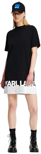 Karl Lagerfeld Jeans Femme Regular Logo T-Shirt Dress Black XS