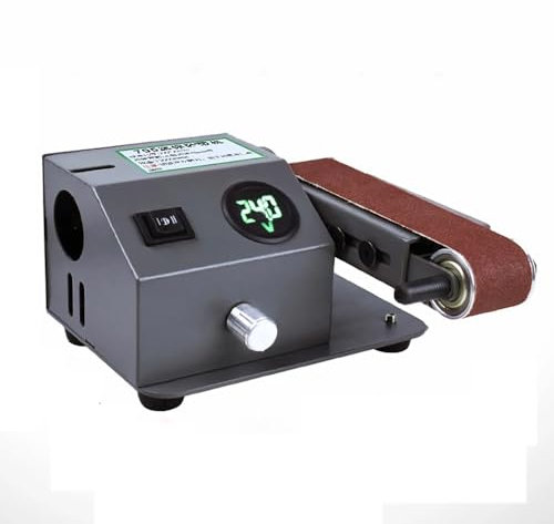 Toplionace Mini Affilacoltelli Elettrico a Secco e Bagnato Levigatrice a Nastro a Doppio Uso Smerigliatrice Levigatrice Lucidatrice Velocità 0-13.000 Giri/min