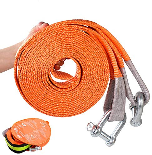 BomDog Abschleppseil, Abschleppseile, Hochfestes Auto-Zugseil, Mit 2 Sicherheitshaken, Polyester-Abschleppseil/a/5M/10T