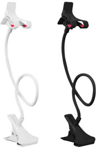 Lot De 2 Supports De Téléphone À Col De Cygne Pour Lit, Support De Téléphone Portable De Type Clip Pour Bureau, Support De Téléphone Portable, Bras Flexible, Pince De Chevet Pour Tête De Lit, Pince