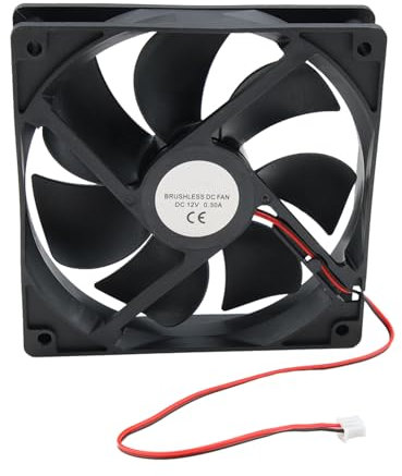 Ventola 12025 DC 12 cm, Doppia Ventola Idraulica con Cuscinetti a Sfera, 12025 Piccola Ventola Silenziosa, Cuscinetto a Sfera Brushless DC Ventola di Raffreddamento, Radiatore, Ventola per PC