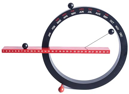 ALLOMN Calendrier Magnétique, Calendrier de Table Créatif Calendrier Magnétique Sphérique Manuel Intéressant Calendrier Perpétuel avec 3 Aimants Support Stable Magnétique pour la Maison Bureau