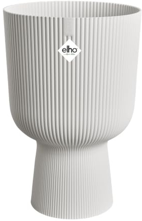 elho Vibes fold Coupe 30cm Blumentopf - Seidenweiß | Ø 29.5 x H 44.7 cm | Für den Innenbereich geeignet | 100 % recycelter Kunststoff