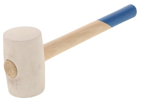 WATIIFUFU 12oz Fliesenverlegehammer Mit Holzgriff Gummihammer Für Fliesen Stoßfester Werkzeughammer