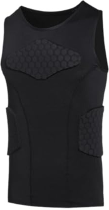 F Fityle Mens Padded Vest Padded Compression Shirt Vest Impact Protection Guard Protector Compression Vest for Men Football Sports, XXXL