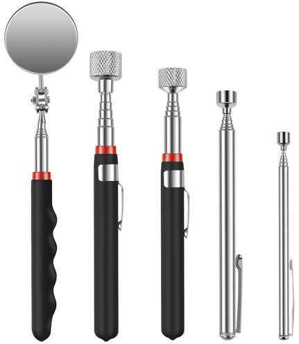 Set di 4 barre magnetiche allungabili extra forti in acciaio inox che possono trasportare 1,5 lb 3 lb 10 lb 15 lb set di aste magnetiche telescopiche per viti, aghi, parti metalliche (4 pezzi)