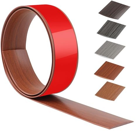 100cm X 4cm Striscia Di Soglia Autoadesivo，Profilo Di Transizione Pvc Per Cucina/Soggiorno, Transizione Del Pavimento Per Unire Le Fughe Del Pavimento/Piastrelle (Venatura Del Legno Di Noce）